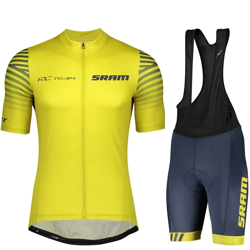 Conjunto de Jersey de ciclismo para hombre, ropa SRAM para hombre, uniforme para bicicleta de montaña, blusa, equipo completo de verano, pantalones para bicicleta de carretera 2025