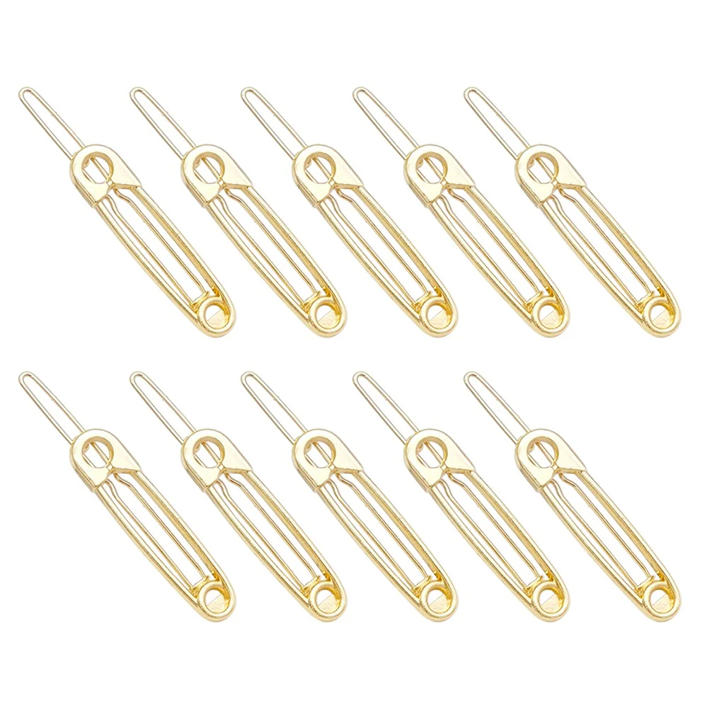 10 Pcs Hair Claw Clips Stylish Geometric Hollow Out Fashion Metal Pin Women Hairpin Golden Miss