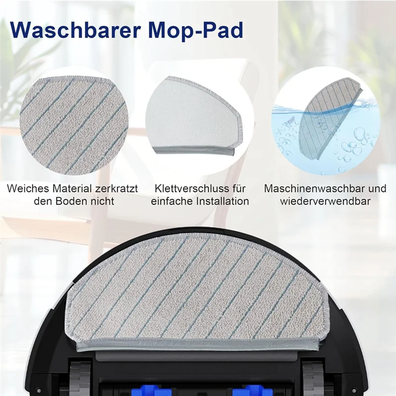 YCOC-For Ecovacs Deebot N20 / N20 Plus / N20 Pro Plus Robot Vacuum Cleaner, Replacement Parts Main Side Brush Mop Cloth