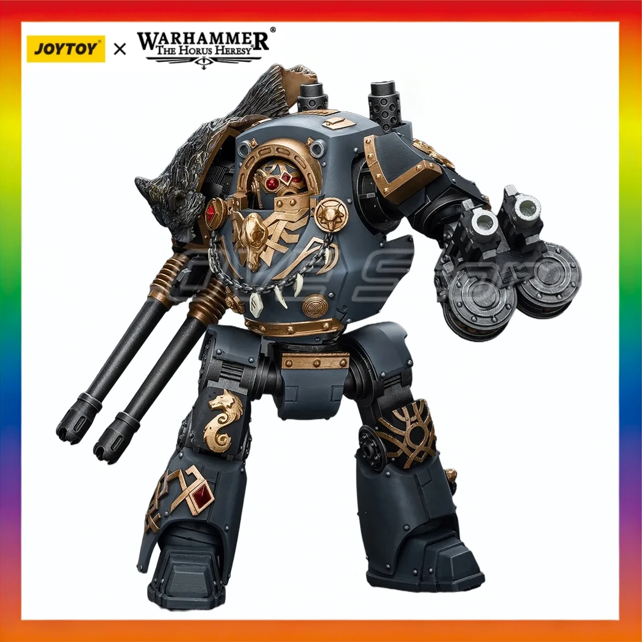 

In stock Original JOYTOY Warhammer 40K Space WolvesContemptor Dreadnought with Gravis Bolt Cannon 1/18 Action figure Model Gift