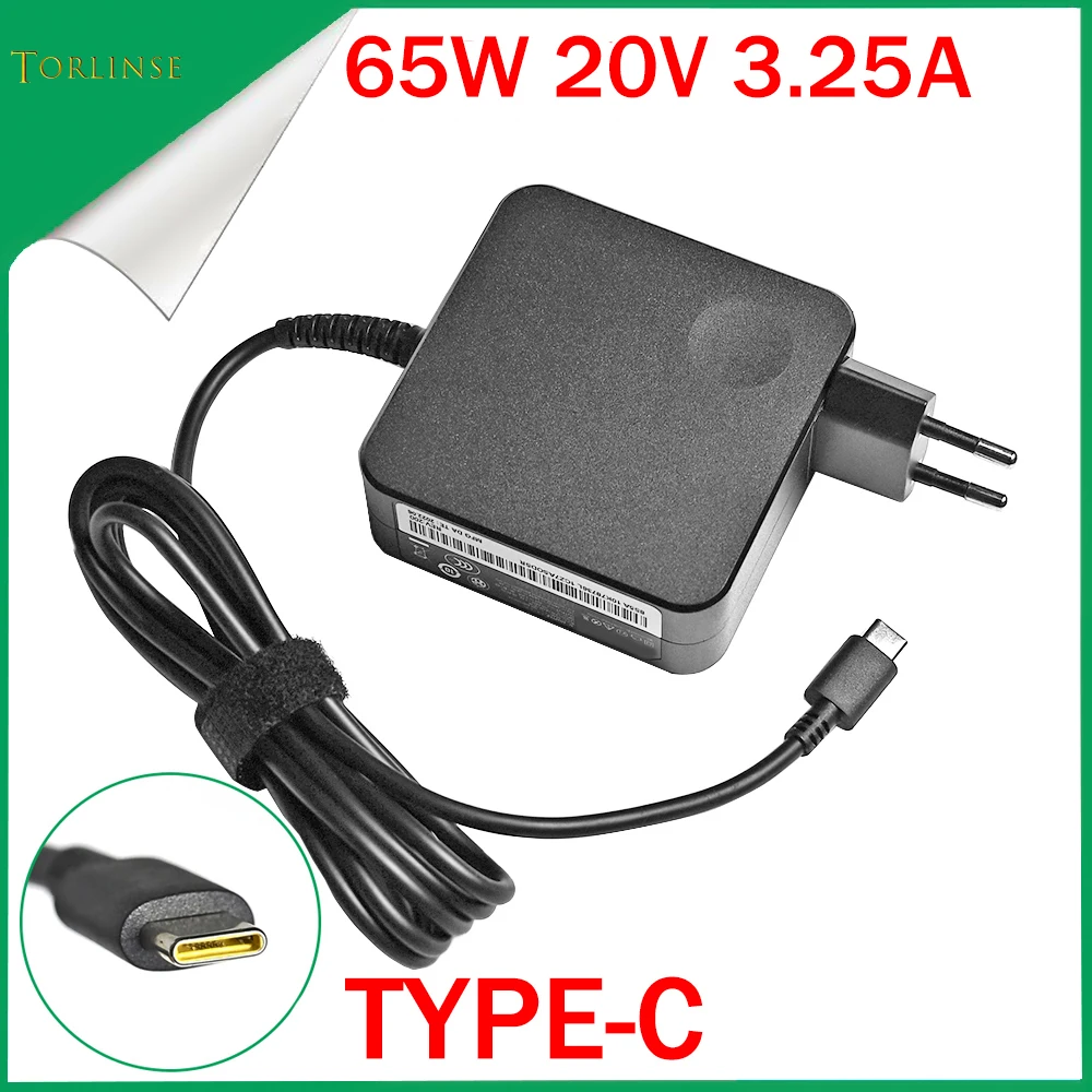 20V 3.25A 65W USB Type-C AC Laptop Power Adapter Charger For Lenovo Thinkpad X1 Carbon Yoga X270 X280 T580 P51 P52s E480 E470 S2