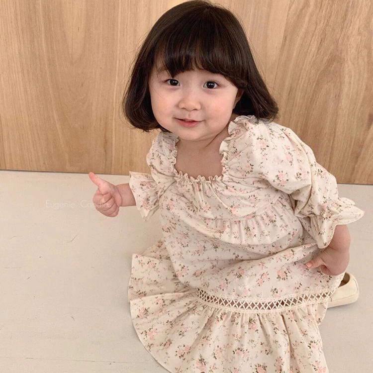 Spring Vintage Baby Girl Dress Princess Floral Dress Kid Spanish Style Birthday Party Dresses Infant Baby Children Clothing 9T