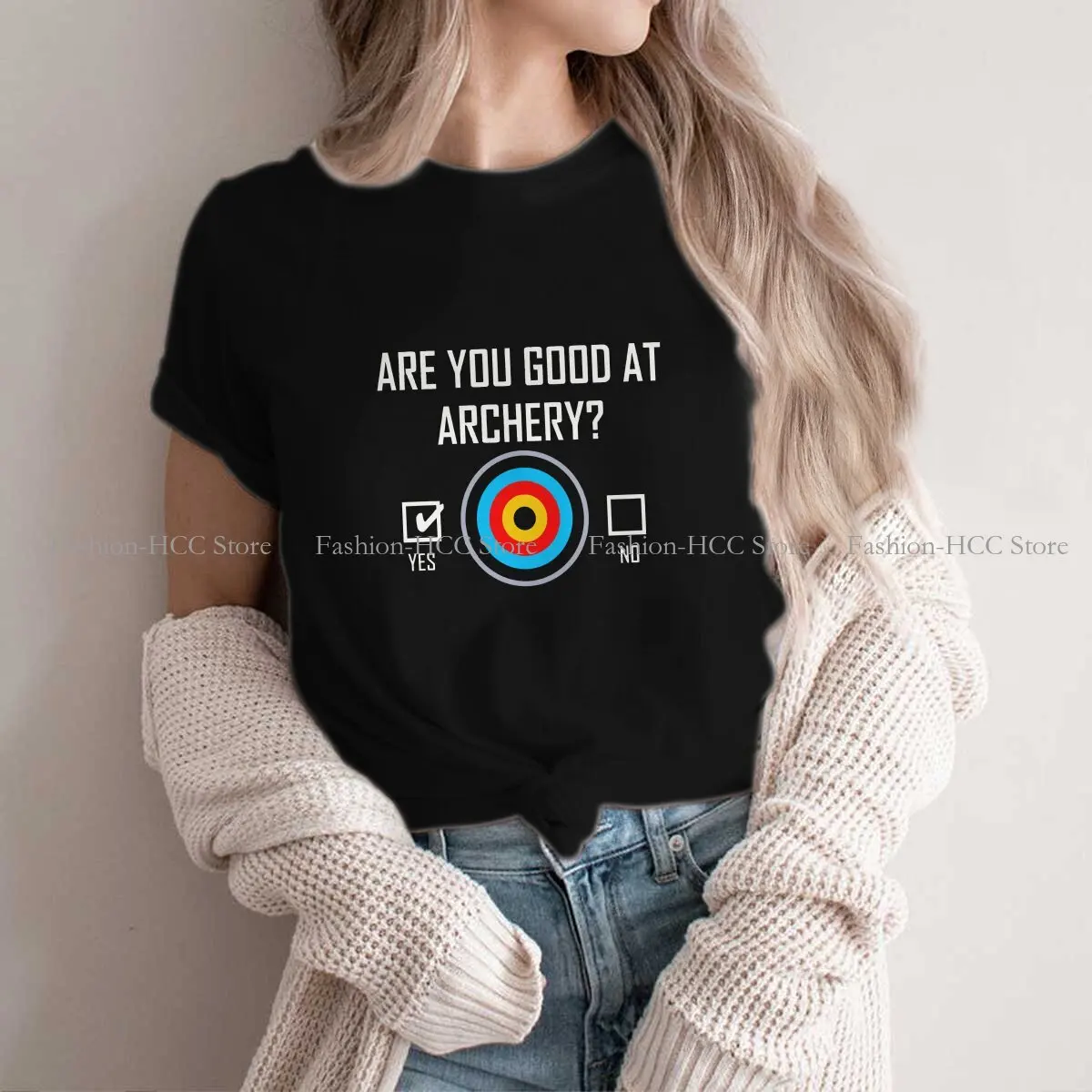 

Are You Good At Archery Newest Polyester TShirts Archery Sports Momen Style Streetwear T Shirt Round Neck