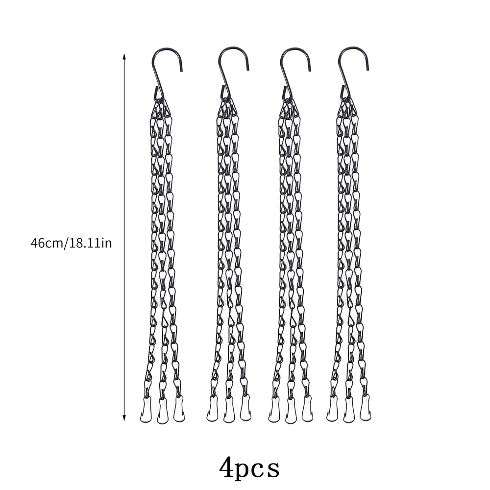 4/2Pcs Hanging Baskets Chains with Hooks 18 Inch Flower Plant Pot Replacement Chain Hanger for Bird Feeders Lanterns Ornaments