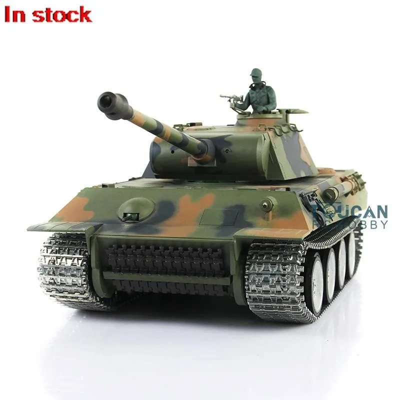 Henglong 1/16 Panther G RC Tank 3819 réservoirs télécommandés Version RTR avec pistes entièrement métalliques roues de route pièces améliorées TH17291