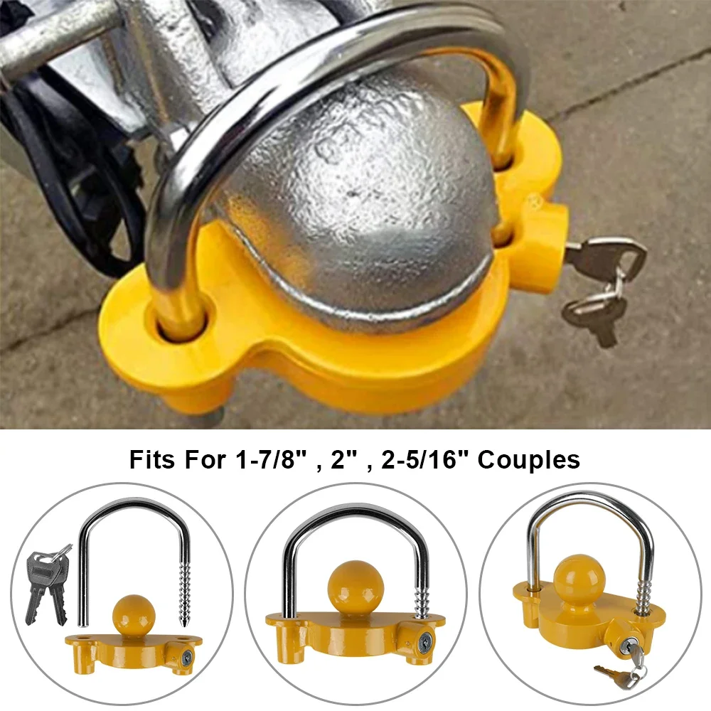 Universal Trailer Coupler Hitch Lock Tow Ball Security Anti-Theft Adjustable Heavy Duty Vehicle Truck Lorry Caravan Accessories