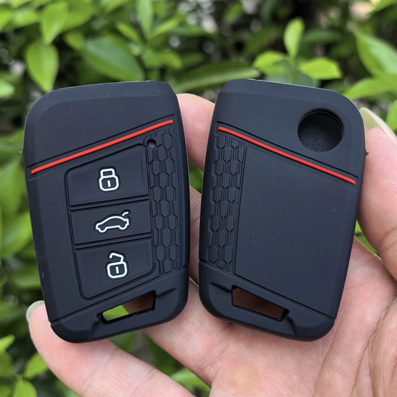 Funda de Silicona para Llaves de Coche VW Volkswagen Passat B8 Taos Polo Tiguan, para Skoda Kodiaq Fabia Karoq Octavia Seat Ateca