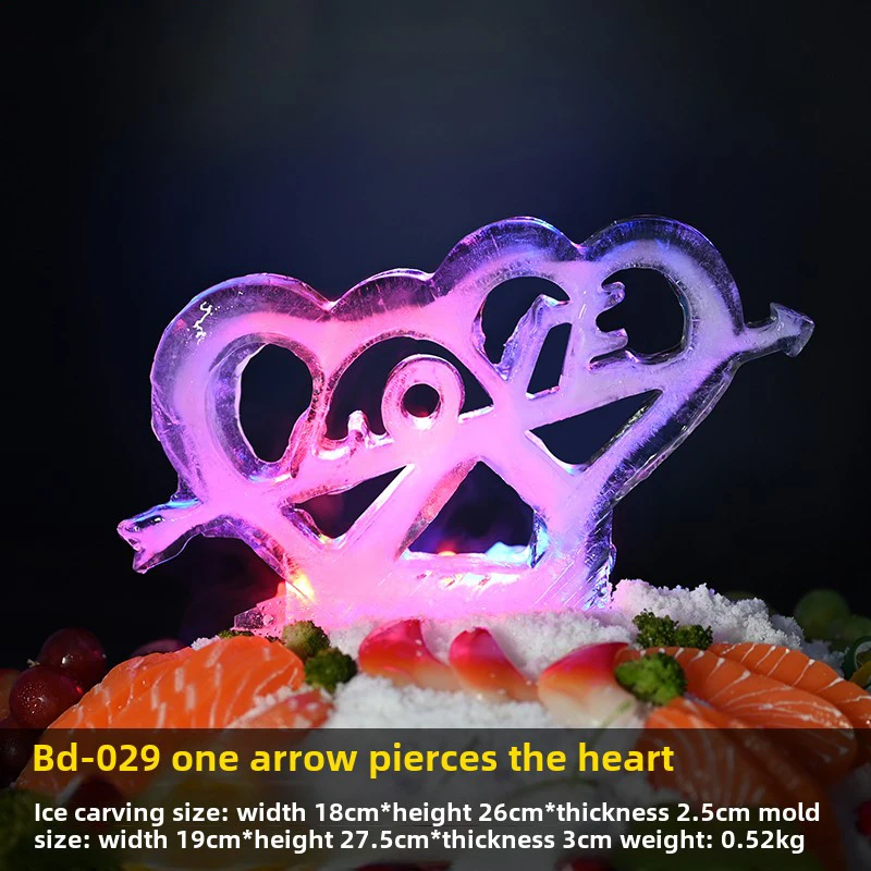 

Love Shaped Ice Sculpture Silicone Mold, Used For Decorating Food Trays, Ice Bowls, Seafood, And Ice Sculpture Tools