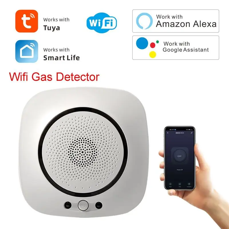 Smart Life Gas Detector Tuya Wireless Kitchen LPG Natural Gas Leak Sensor Smartlife APP Control Work With Alexa Google Assistant