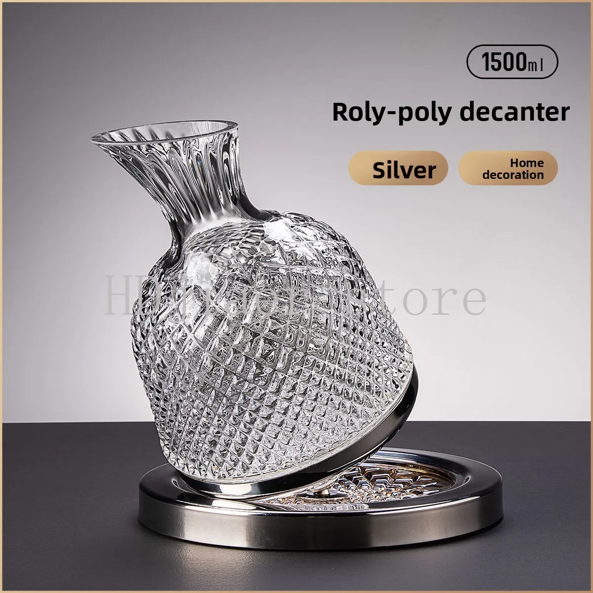 

French craft rotating tumbler gyro decanter high-end luxury crystal glass red wine decanter home