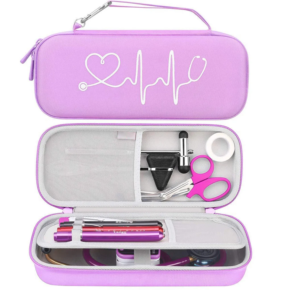 

Portable Stethoscope Storage Box Mesh Bag EVA Hard Medical Organizer Phonendoscope Bag Travel Carrying Case Protective Cover