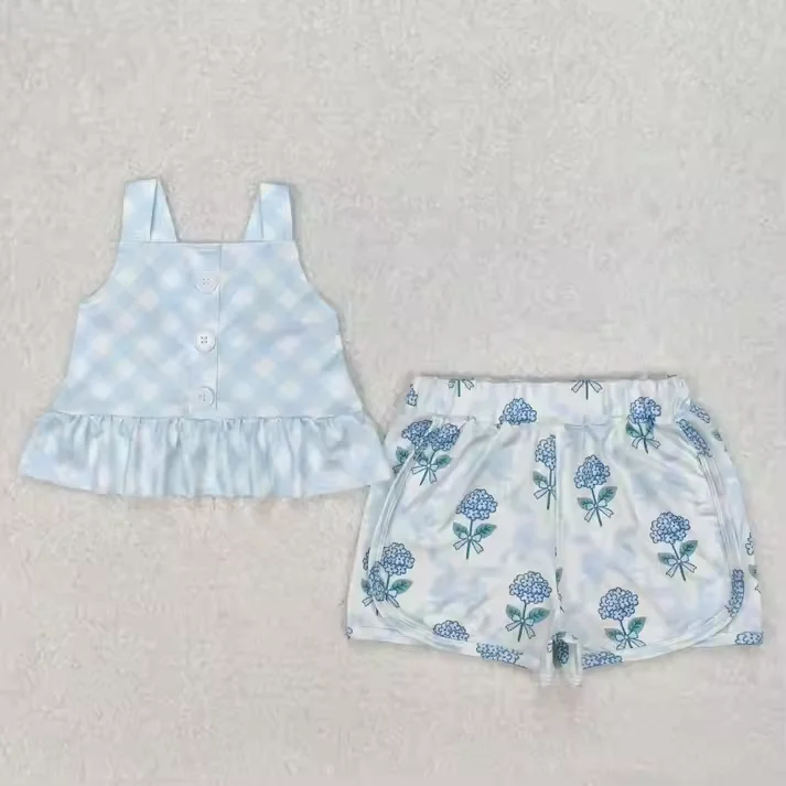 

Girls Sibling Outfits Summer 2025 Floral Baby Clothes 2PC Set Toddler Sister Matching Sets Boutique 1-8Y