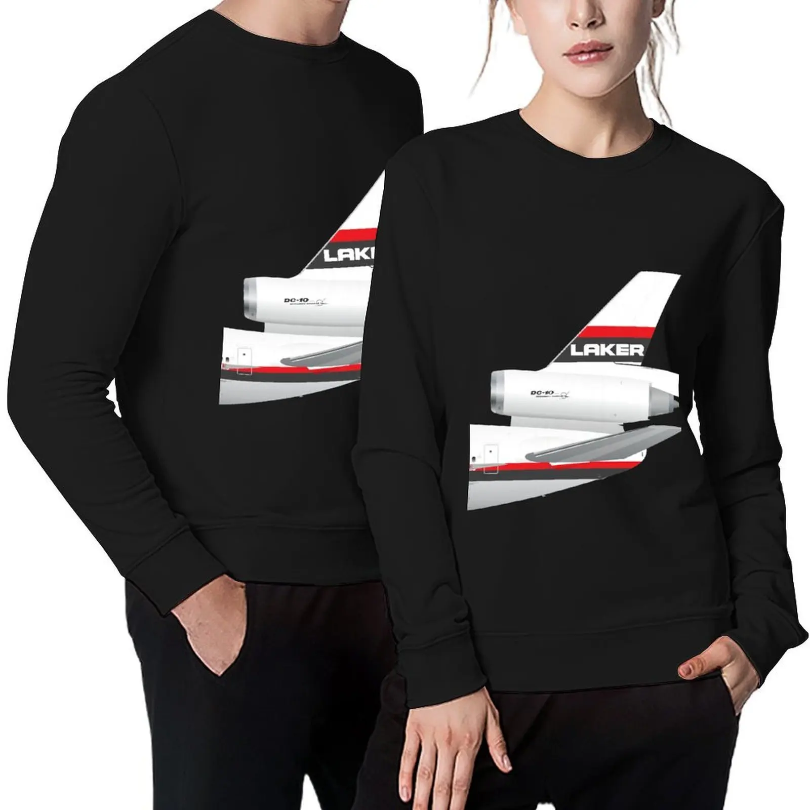 أجنحة في الزي الرسمي - DC-10 - بلوفر Laker Airways 70's ملابس الخريف للرجال ملابس الرجال منتجات الخريف الجديدة السترة