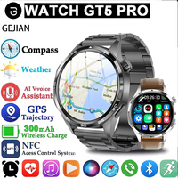 GEJIAN For HUAWEI GT5 Pro NFC Smart Watch Men GPS Motion Trajectory AMOLED Screen Heart rate BT Call Waterproof Man Smartwatch