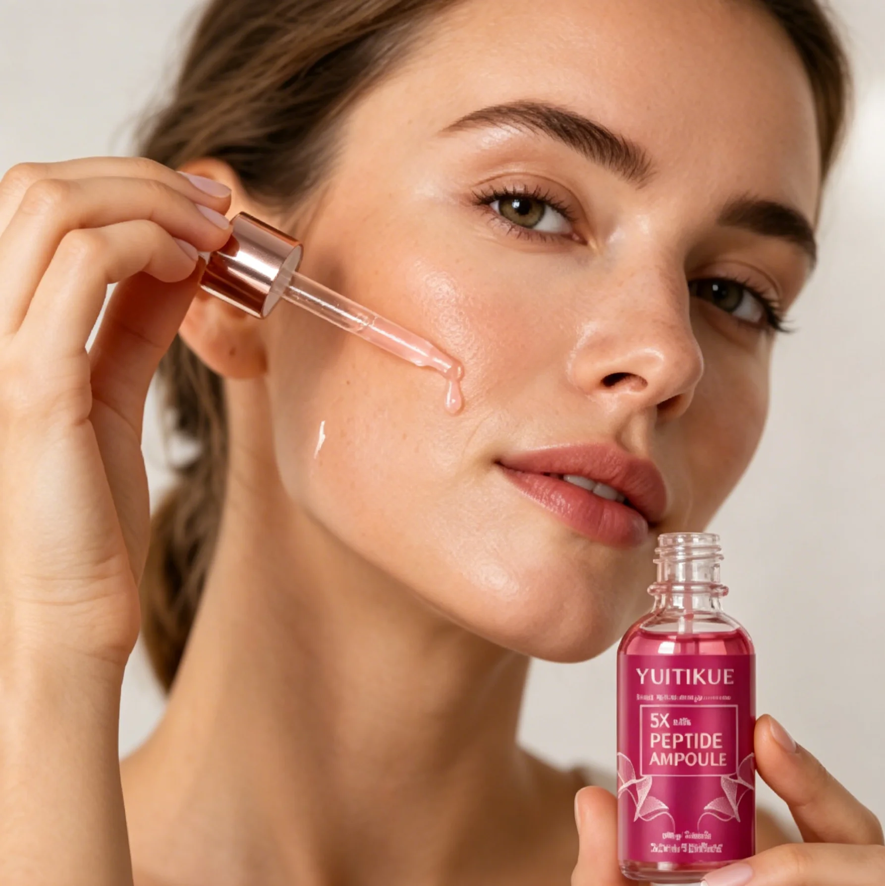 YUITIKUE 5X Silk Peptide Ampoule Serum 30ml Deep Moisturizing Silky‑Touch Hydrating Smoothing Facial Skin Care Essence
