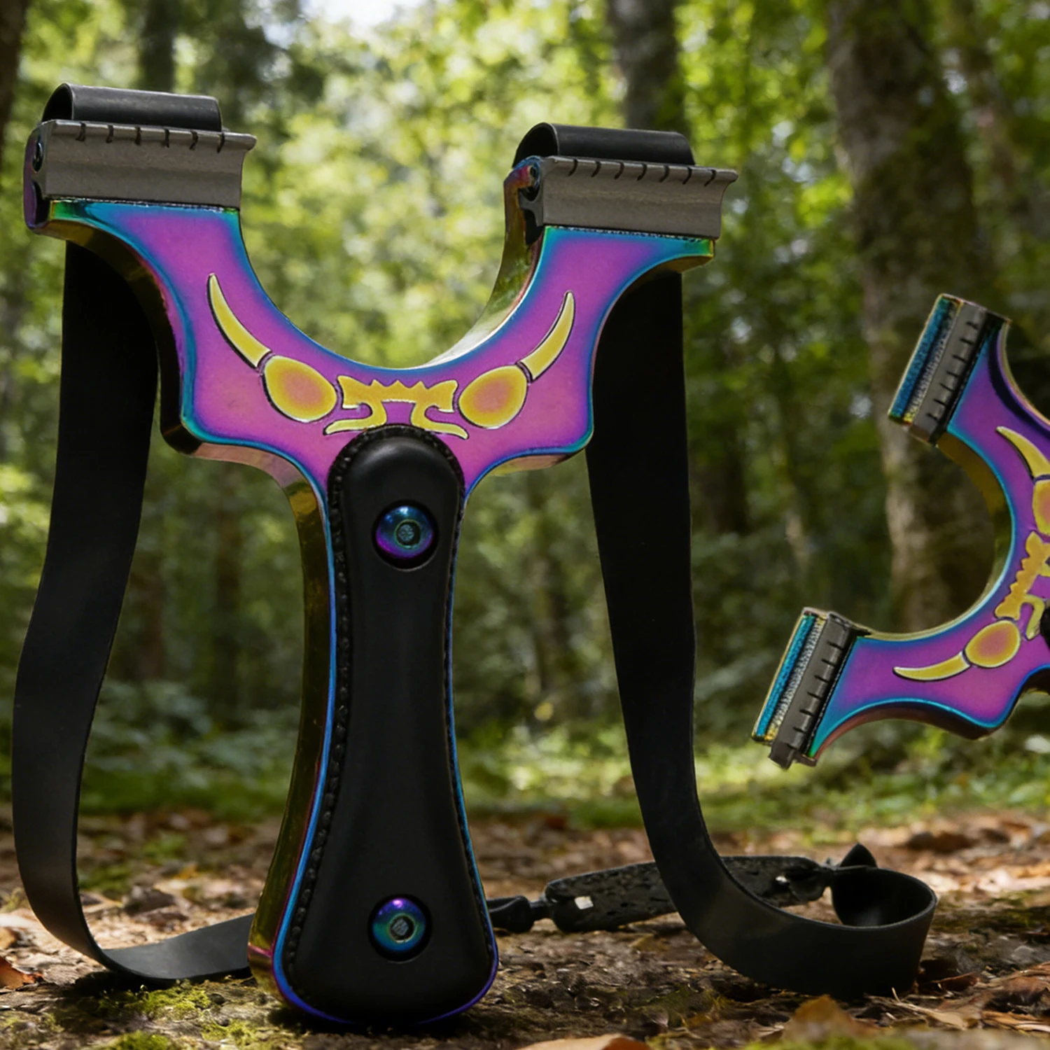 

Переливающаяся прямая рогатка с быстрым прессом, металлическая охотничья катапульта для стрельбы, профессиональная конкурентоспособная рогатка для матчей