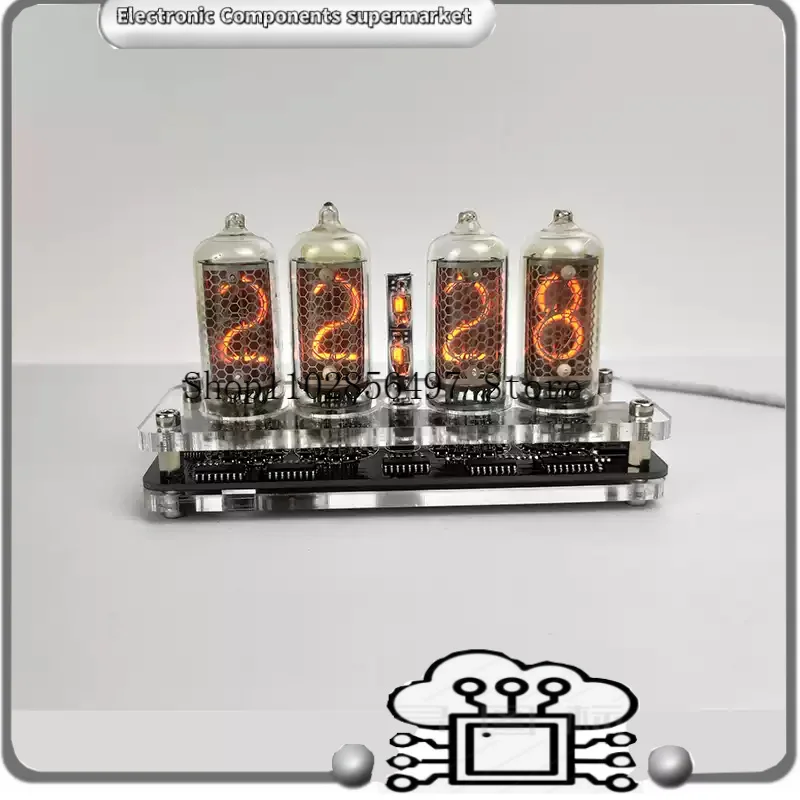 4-bit IN-8-2 Glow Tube Clock Module Nixie Clock Audio Accessories With Backlight Digital Clock USB 5V (Glow tubes not included)