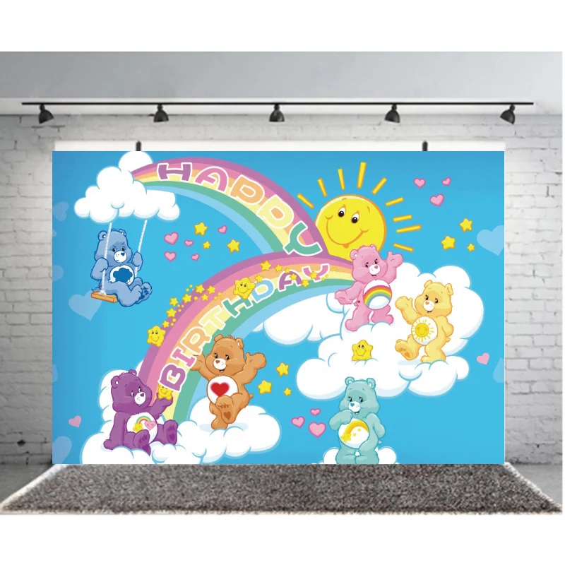 Miniso CareBear Backgrounds Photographs Photo Backdrop Paper Photography Props Birthday Party Decoration Photozone Photoshoot