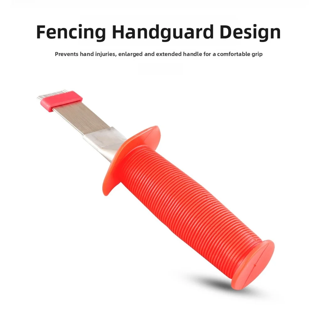 Fin For comb for AC Units Stainless Steel Dual Wires 1mm Thick with Red Plastic Handle for Precise Fin Alignment