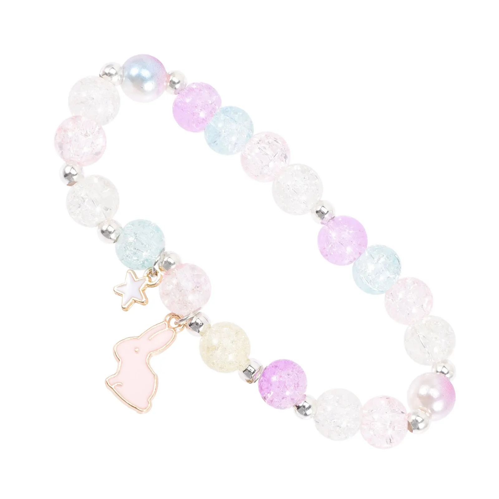 

Bunny Bracelet Crystal Beads Charm Jewelry for Women Teen Little Easter Christmas Gift Not Easy to Fade Broken Long
