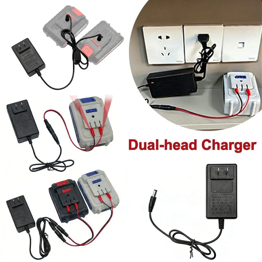 Durable 18/21V/24V Lithium Dual-head Charger Overload Protection Universal Battery Charger Lithium Battery Charger