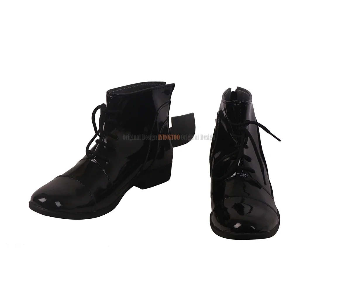 

USS Cleveland Shoes Cosplay Azur Lane USS Cleveland Cosplay Boots Black Leather Shoes Custom Made Any Size