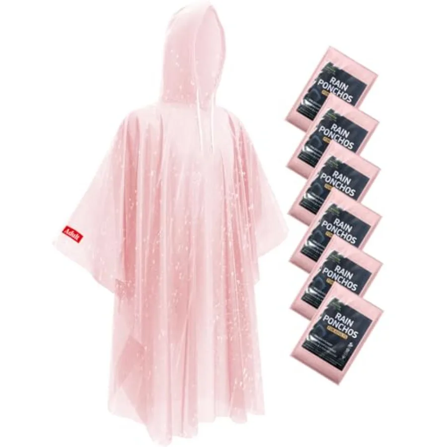 

Hitituto Rain Ponchos for Adults - Extra Long Emergency Poncho with Hood, 6/12/24 Family Pack Raincoat, Home Survival Kits