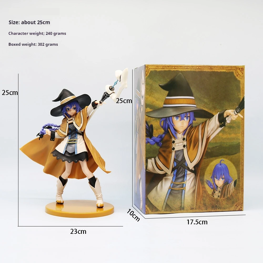 25cm Anime Mushoku Tensei Isekai Ittara Honki Das Roxy Migurdia Figure Pvc Model Standing Hat Ornaments Collection Toy Gift