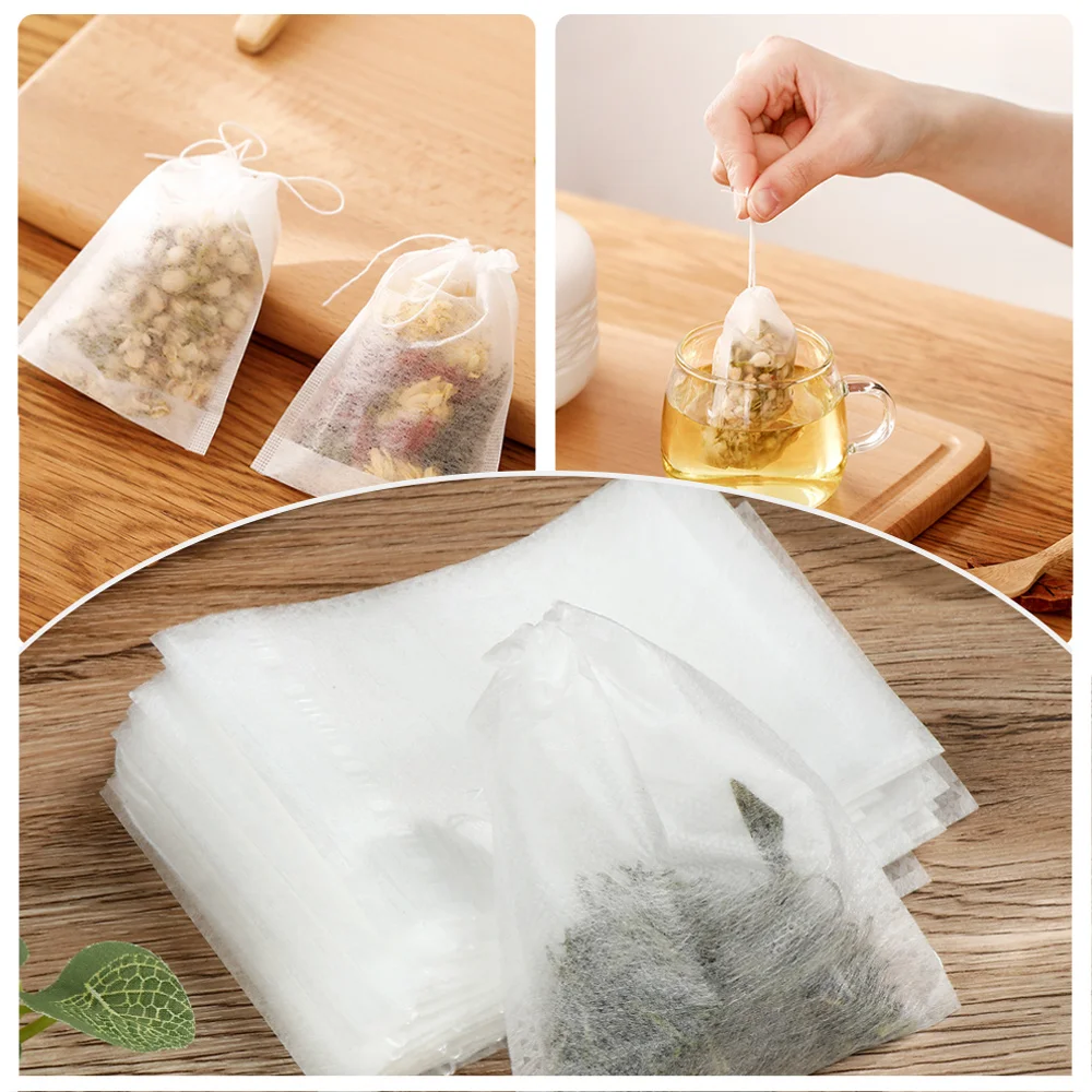 Image 5: 100 filtres vides utililes de qualité alimentaire pour épices, sachets de thé parfumé, conteneurs de stockage, sachets de thé