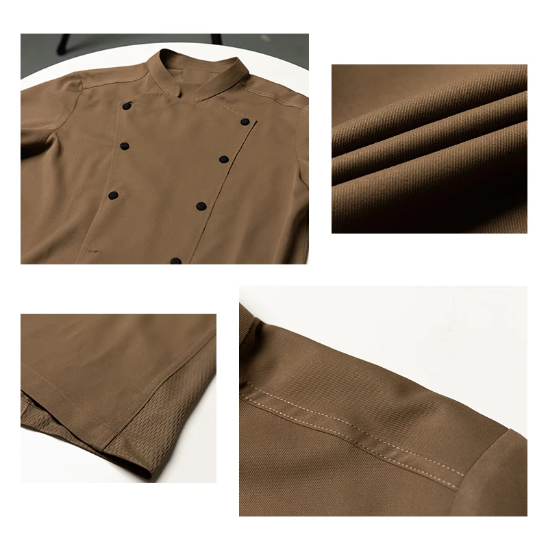 Cappotto da cuoco doppiopetto estivo giacca da cucina abbigliamento da lavoro da forno ristorante uomo tuta da cucina uniforme da cucina professionale