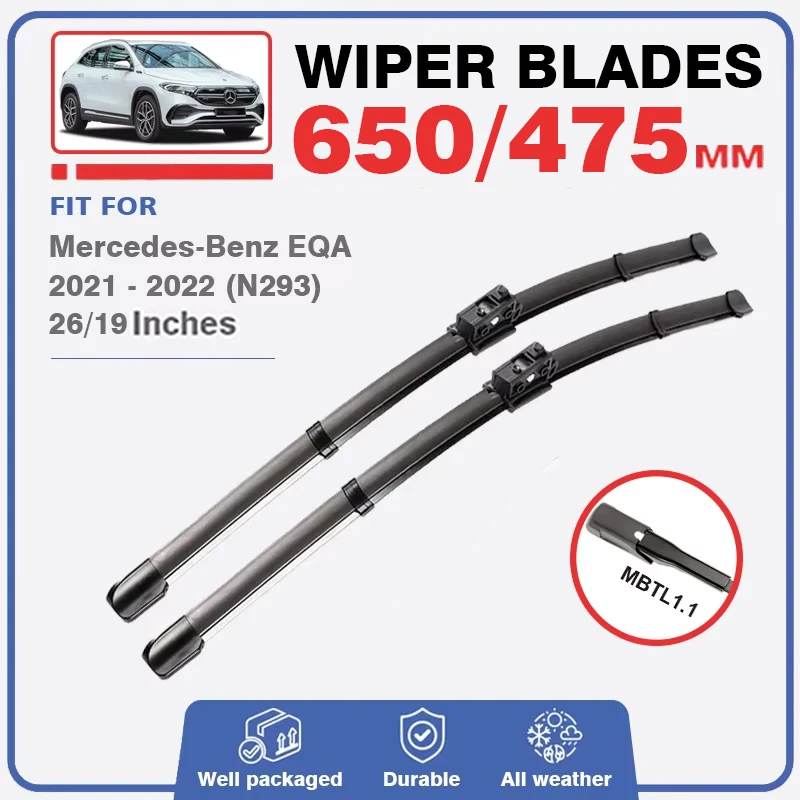 Front Rear Wiper Blades For Mercedes Benz EQA 2021 2022 H243 Windshield Windscreen Window EQA250 EQA 250 300 350 Car Accessories