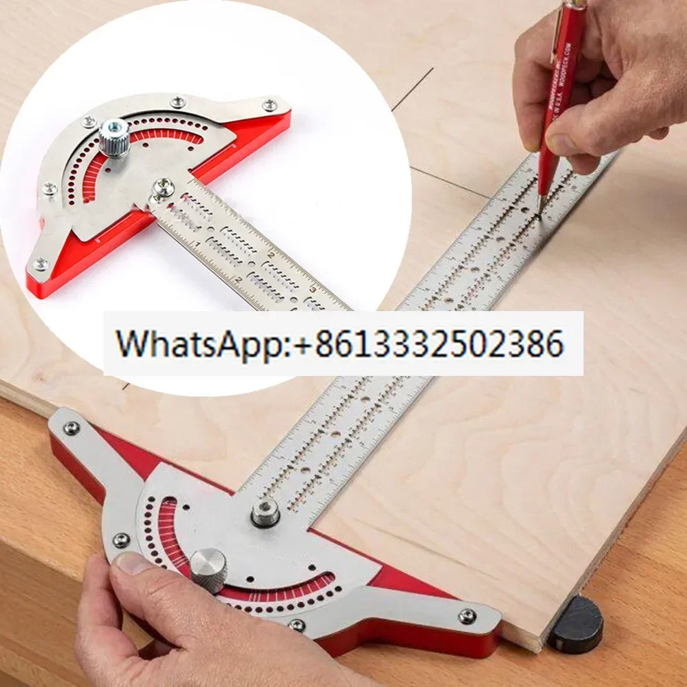 

Protartractor T-type falegname falegnameria strumenti Edge Angle Layout righello in acciaio inossidabile misura pollici