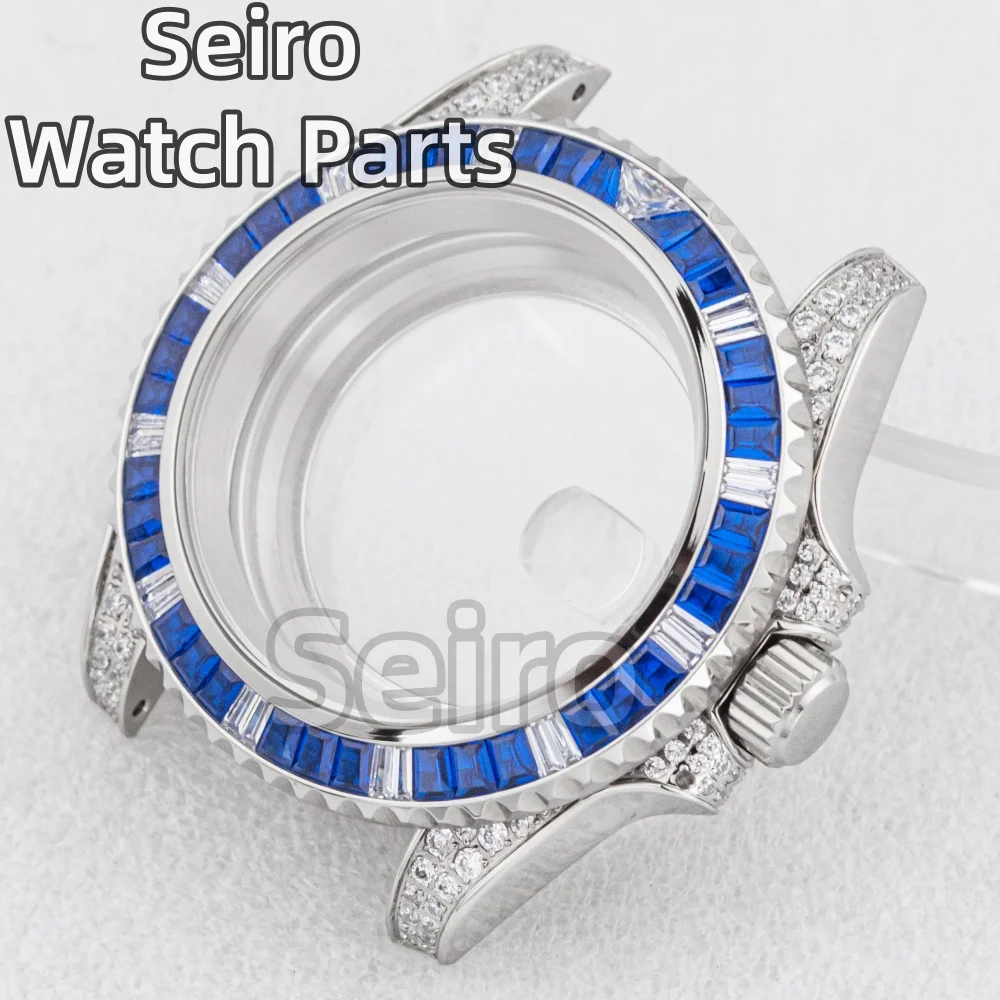 الفرعية GMT ساعة حافظة NH35 الماس 40 مللي متر الفولاذ المقاوم للصدأ الياقوت الزجاج صالح NH34 NH36 حركة 100 متر مقاوم للماء اكسسوارات #5