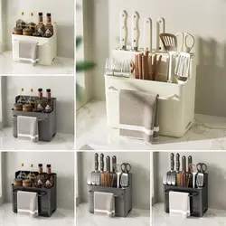 1Pcs Multifunctional Utensils Holder Organizer Drying Rack Desktop Shelf Plastic Chopsticks Fork Spoon Cutlery