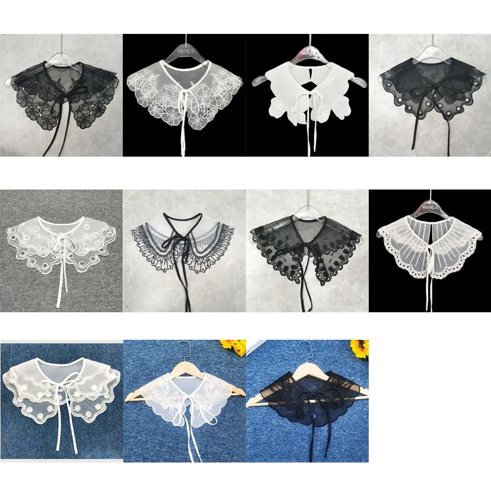 Fashion Scarf Shawl Decoration Embroidered Lapel Clothes Accessories Cloud Shoulder Shirt Fake Collar Blouse False Collar