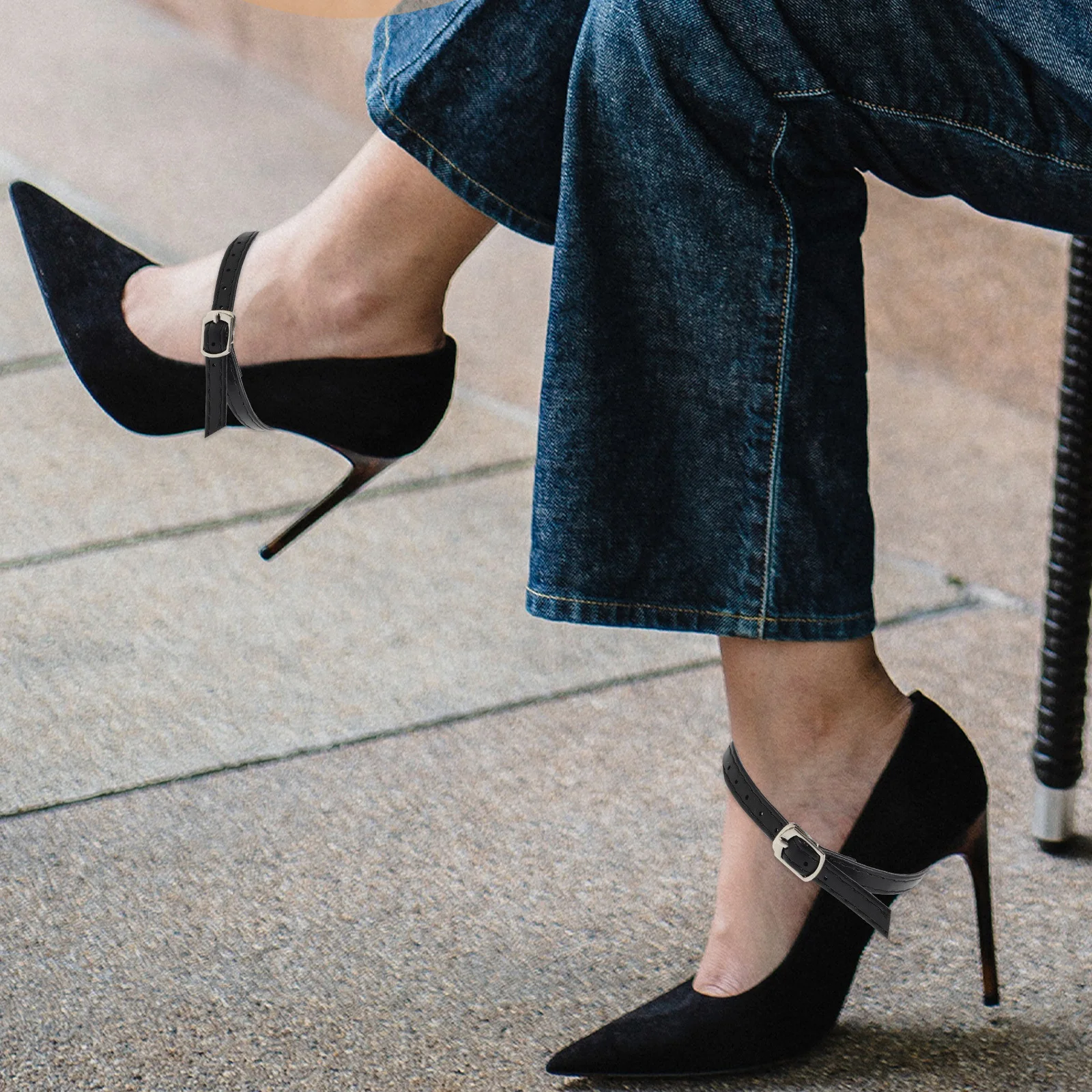 

3Pairs High Heel Shoe Straps Adjustable PU Non-Slip Ankle Wrap Detachable Shoe Accessories for Dress Sandals Women