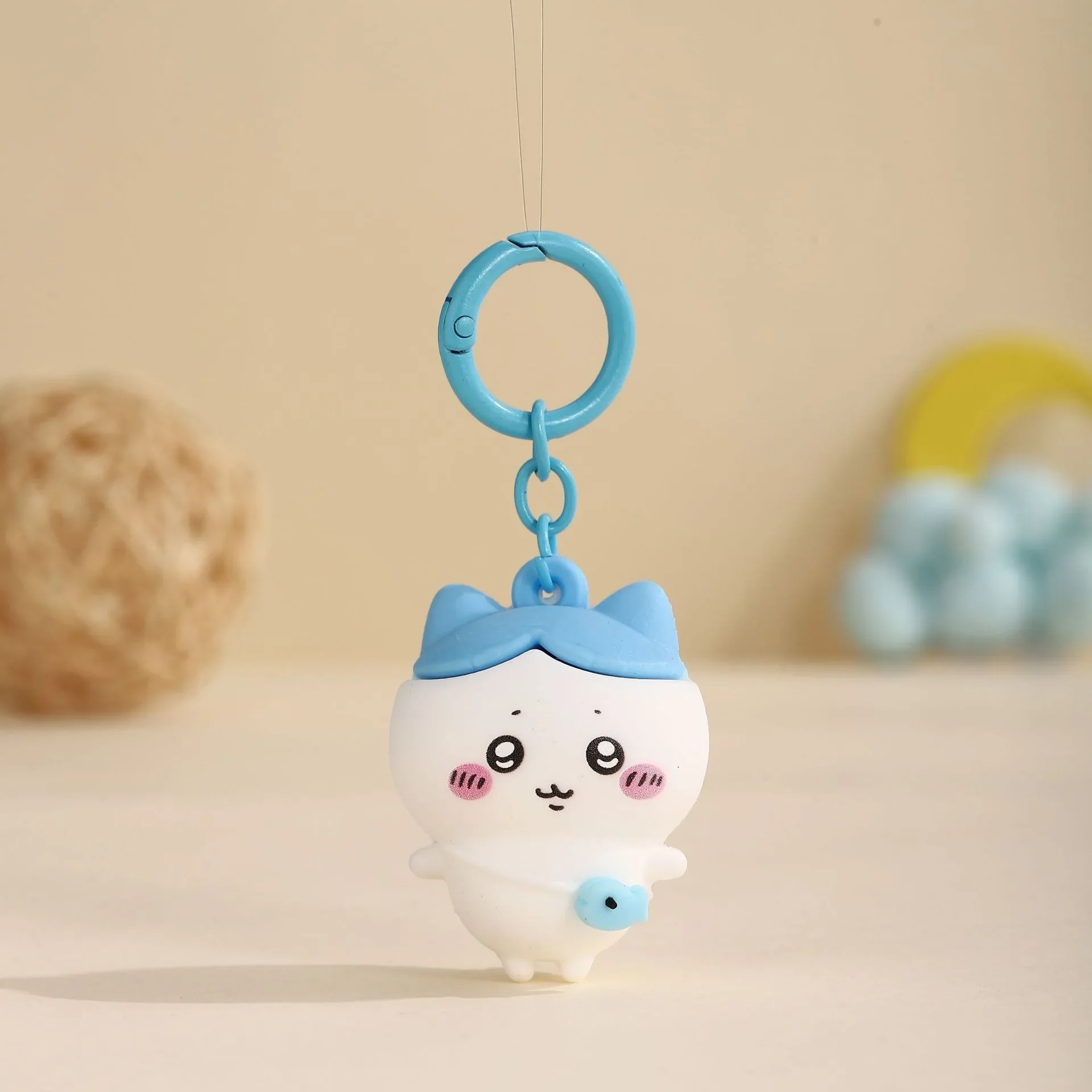 Cute Chiikawa Usagi 3D Pendant Keychain Mini Plush Doll Figure Hachiware Kawaii Bag Charm Keyring Ornament Gift for Kids Girls - view 4