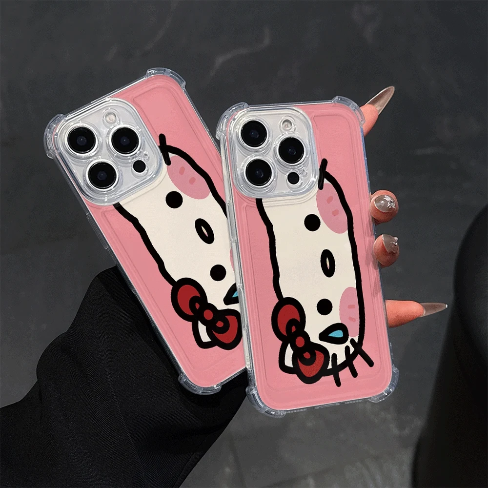 Custodia per telefono trasparente Hellokitty per IPhone 13 IPhone 16/15/14/13/12/11/x/xs/xs Max Custodie per cellulari per ragazze Hello Kitty 2025 Nuovo