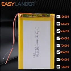 3.7V 706090 5000mAh Rechargeable Lithium Li-ion Polymer Battery for Tablet PC 606090 806090 306090 406090 506090 906090 106090