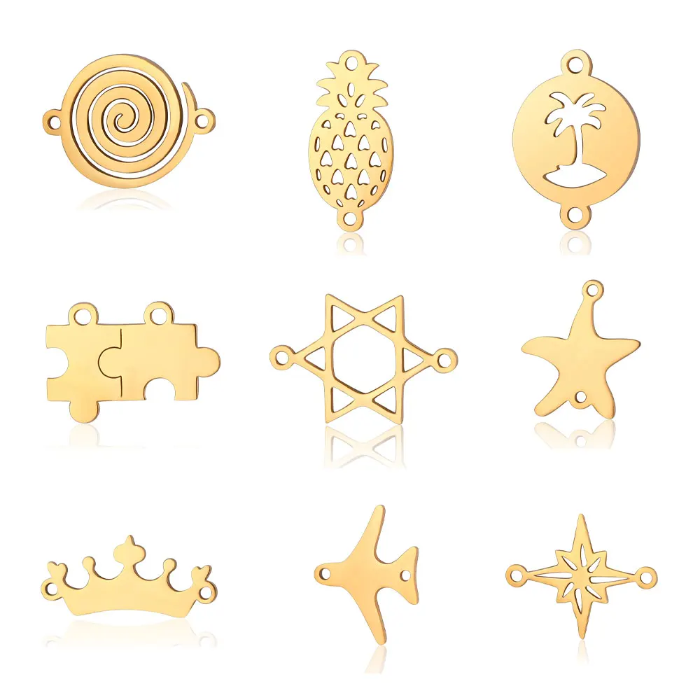 5pcs/lot Stainless Steel Hexagram Star DIY Connector Charm Pendant Wholesale Puzzle Jewelry Finding Bracelet Making Top Quality