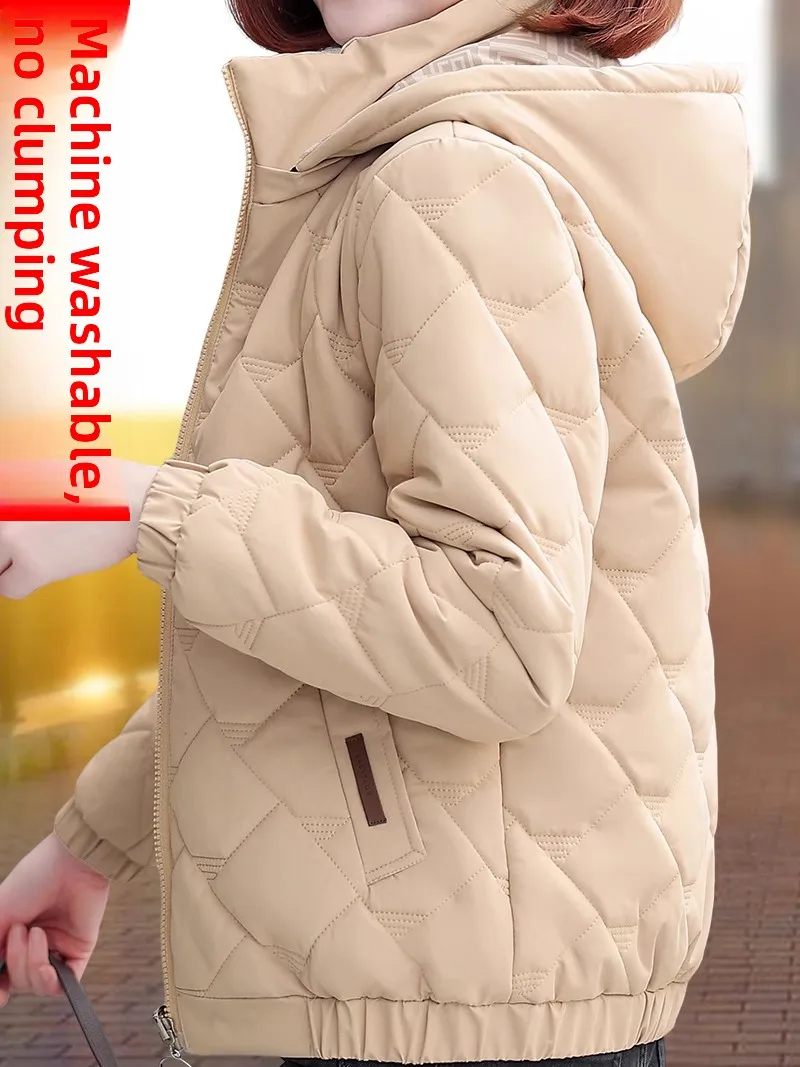 

Женская короткая пуховая куртка из хлопка, теплая верхняя одежда, зимнее пальто больших размеров, пушистое пальто, утепленное, на молнии, с эффектом стройности