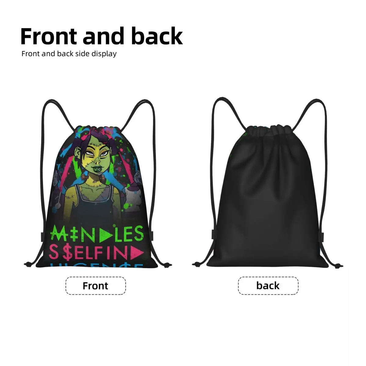 Custom Self Indulgence Punk Rock Band Mindless Drawstring Bag Men Women Lightweight Sports Gym Storage Backpack