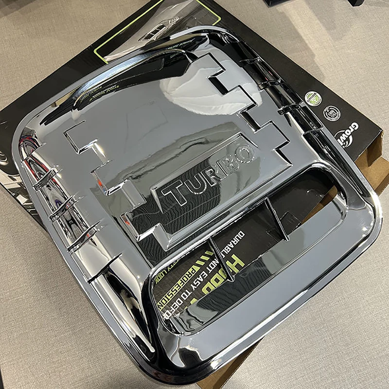 

Universal Chrome-Plated Silver Simulation Cover Fake Hood Air Flow Intake Vent Bonnet Hood Ornament Accessory