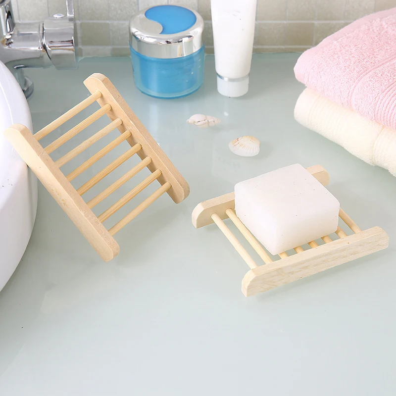Wooden Soap Dishes Tray Bathroom Soap Holder Portable Shower Soap Dish Storage Tray Bathroom Countertop Soap Drain Rack view 5