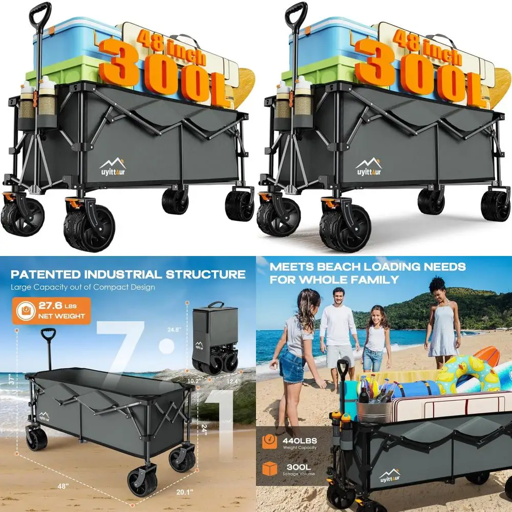 

Очень большой складной универсал с грузоподъемностью 440 фунтов, длина 48 длин, вездеходные колеса, идеально подходит для активного отдыха и сада.