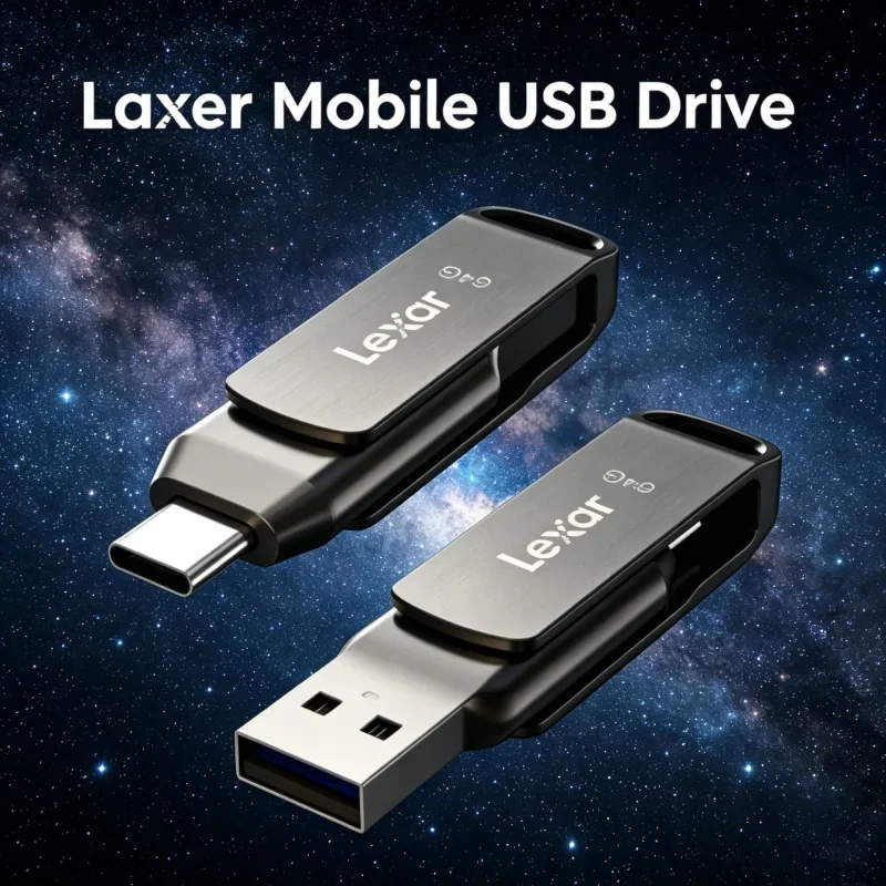 Unidad Flash USB 3.2 Lexar JumpDrive D400 de Doble Interfaz Tipo C y Tipo A, Unidad de Memoria USB Metálica para Oficina, Negocios y Uso Diario