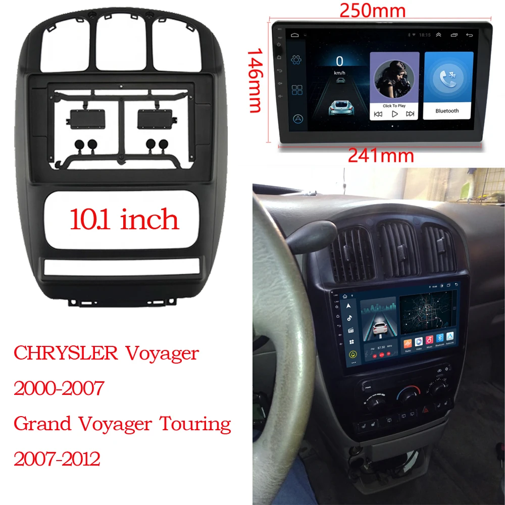 

Car Radio ABS Frame For Chrysler Grand Voyager RS Dodge Caravan 4 2000-2012 Android Stereo Mounting Bezel Faceplate Frame Kit