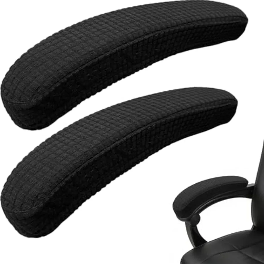 

Stretch Office Chair Armrest Covers, Arm Rest Slipcovers Black