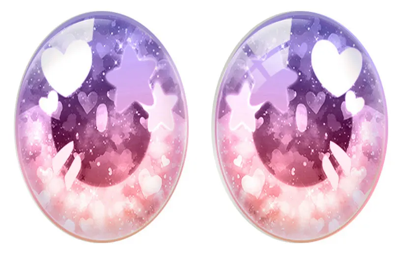 Random Mixed Oval Nebula Purple Ragdoll Toy Eyebal Doll Eyes Photo Glass Cabochon Flatback Demo Cameo For Diy Jewelry Making