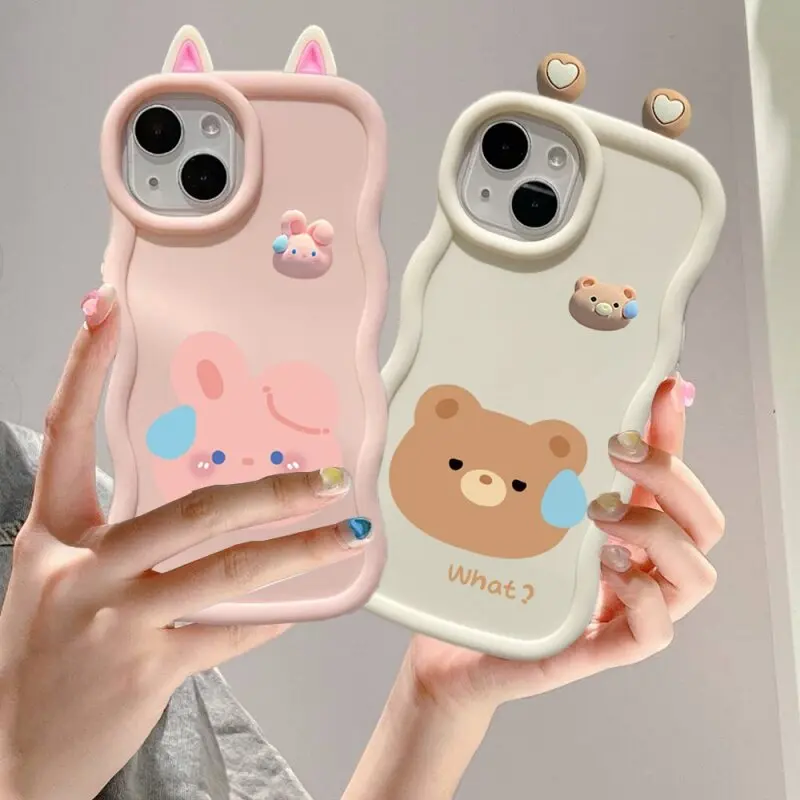 حافظة دمية على شكل آذان أرنب على شكل دب لطيف لهاتف إنفينيكس تكنو سبارك 30C 20 10 Pro 10C 8 8T 6 GO 2024 2025 Smart 9 8 7 6 CAMON 30 18 19 20 #1